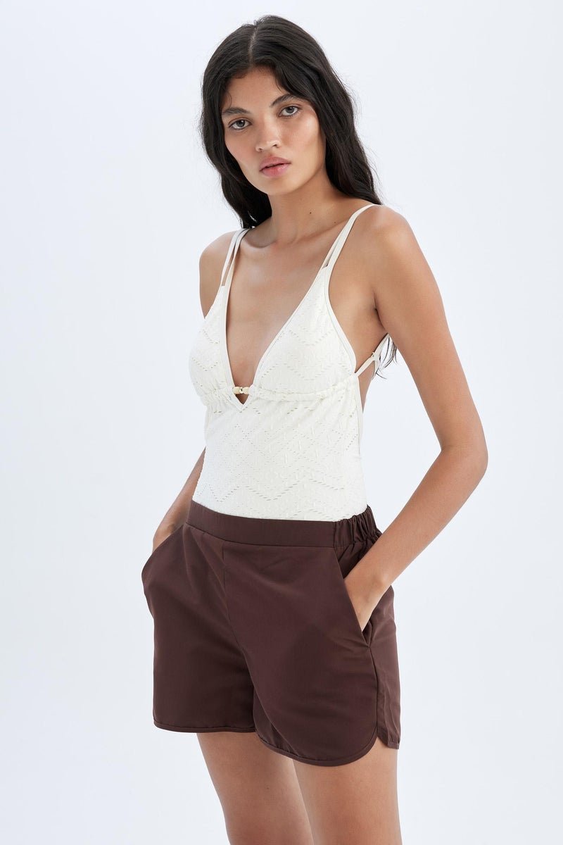 DeFacto Brown Woman Regular Fit Swim Shorts Casual - Image 3